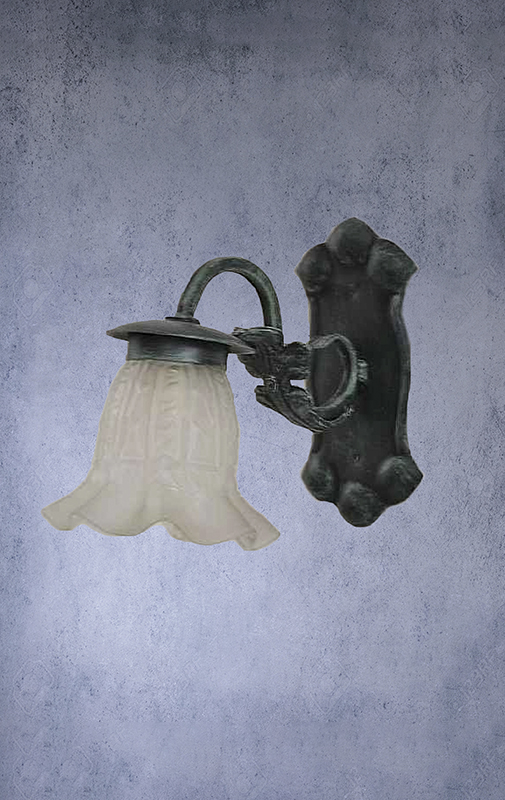 Caño cuadrado con hojitas 1 luz abajo Art. 91/2